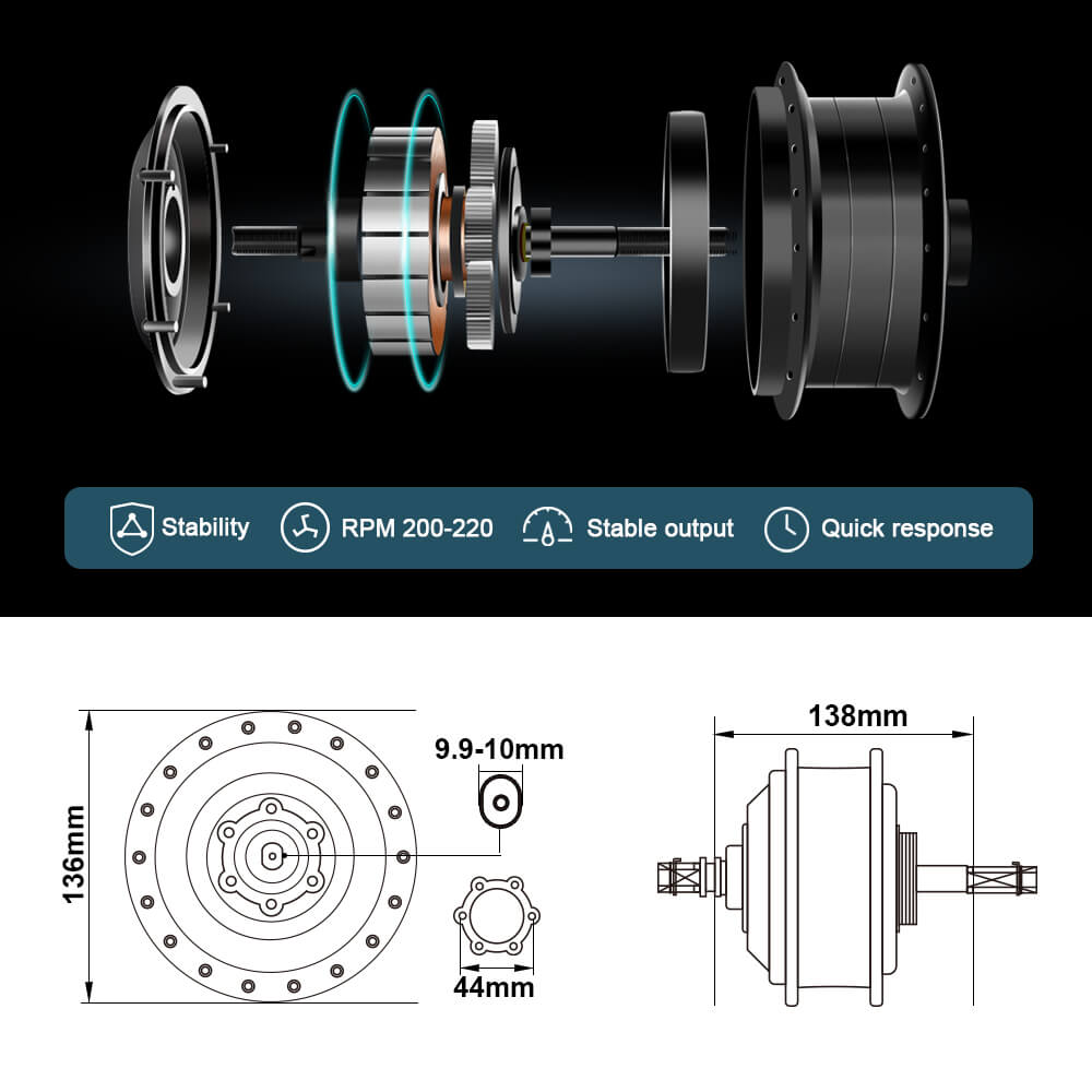 E-Bike Conversion Kit 36V 250W 26" Rear Freewheel Motor Kit Bicycle Hub Motor