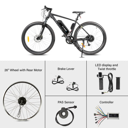 E-Bike Conversion Kit 36V 250W 26" Rear Freewheel Motor Kit Bicycle Hub Motor