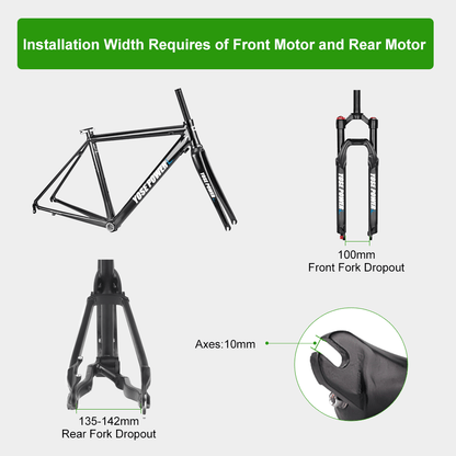 E-Bike Conversion Kit 36V 250W 26" Rear Motor Kit for Cassette with 36V 13Ah Battery and Charger