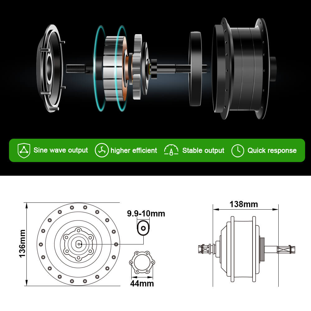 E-Bike Conversion Kit 36V 250W 26" Rear Motor Kit for Freewheel with 36V 13Ah Battery and Charger