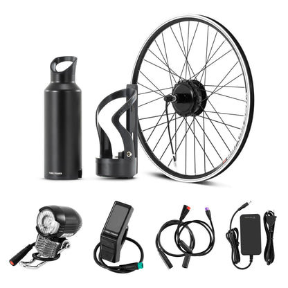 E-Bike Umbausatz 36V 250W 27,5" Hinterrad Kassettenmotor Kit mit 36V 7Ah Flaschenakku Samsung Zellen und integriertem Drehmoment PAS Sensor A3pro