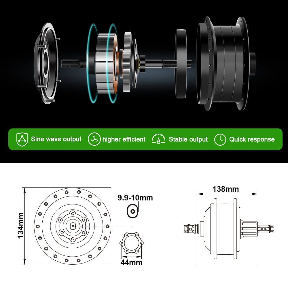 E-Bike Conversion Kit 36V 250W 28"/700C Rear Motor Kit for Cassette with 36V 13Ah Battery and Charger