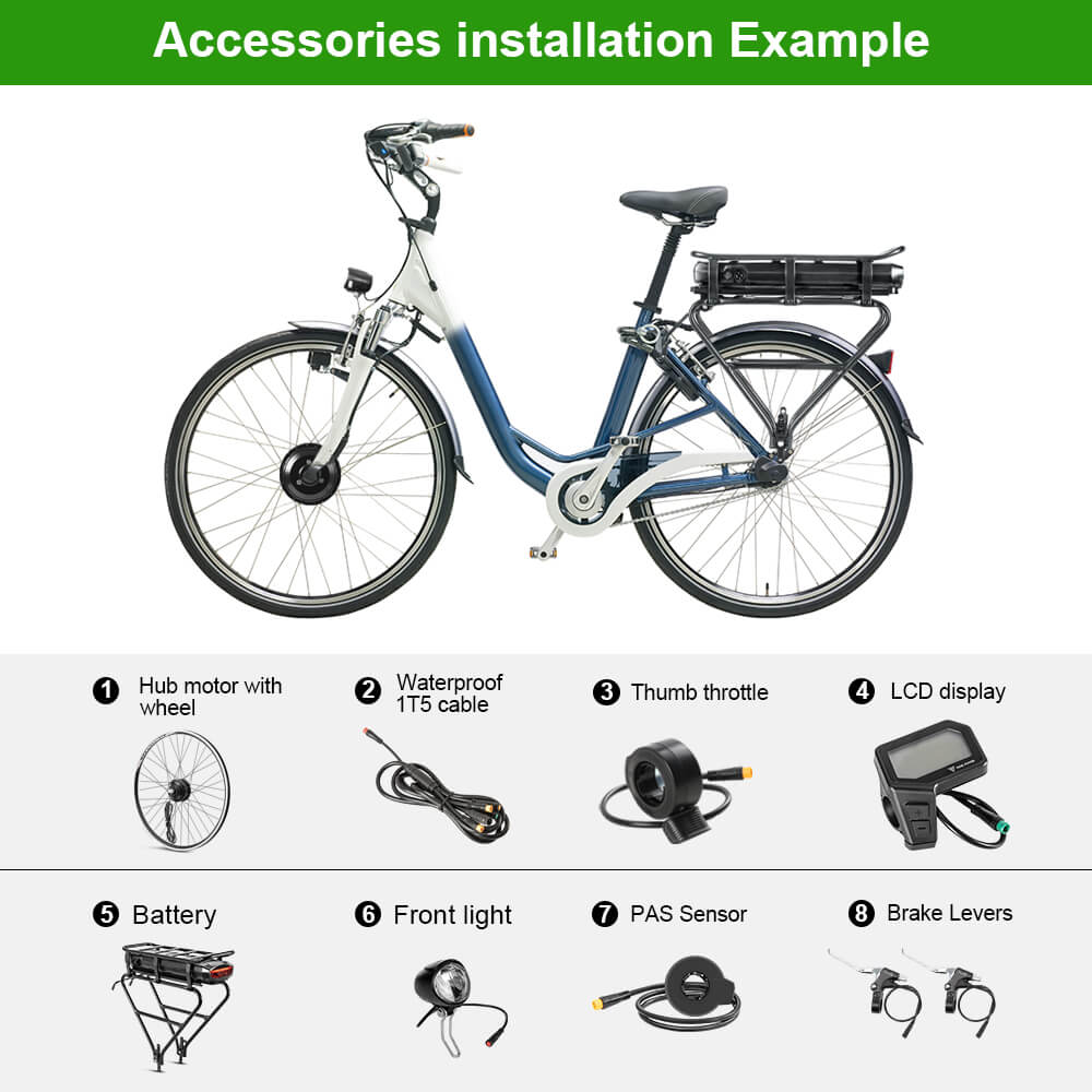 E-Bike-Conversion-Kit, accessories installation example