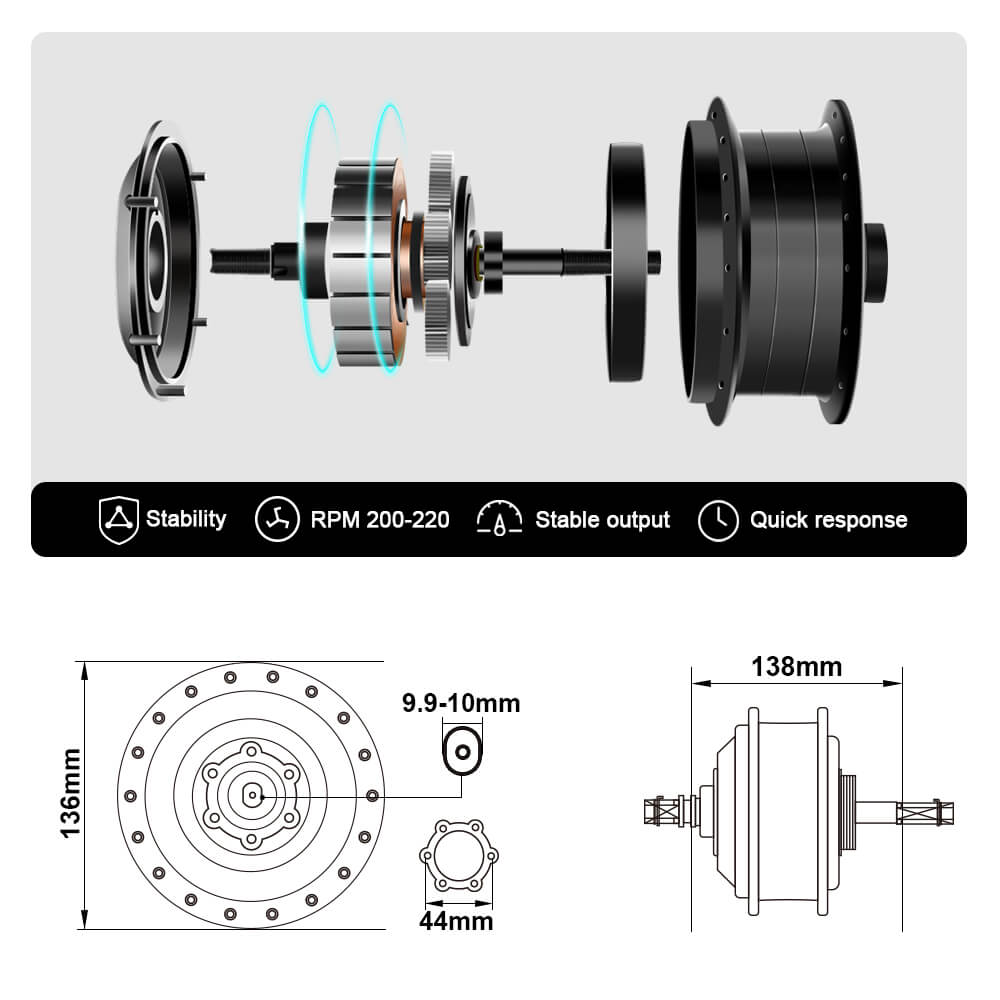 E-Bike Conversion Kit 36V 250W 28"(700C) Rear Freewheel Motor Kit Bicycle Hub Motor