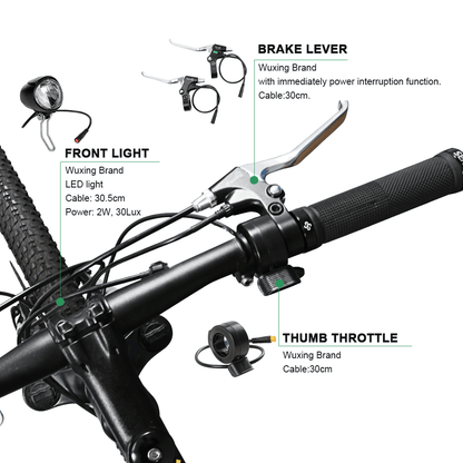 E-Bike Umbausatz 36V 250W 28"(700C) Frontmotor Kit mit HL1 36V 15,6Ah Akku Nabenmotor DIY Elektrofahrrad Conversion Kit