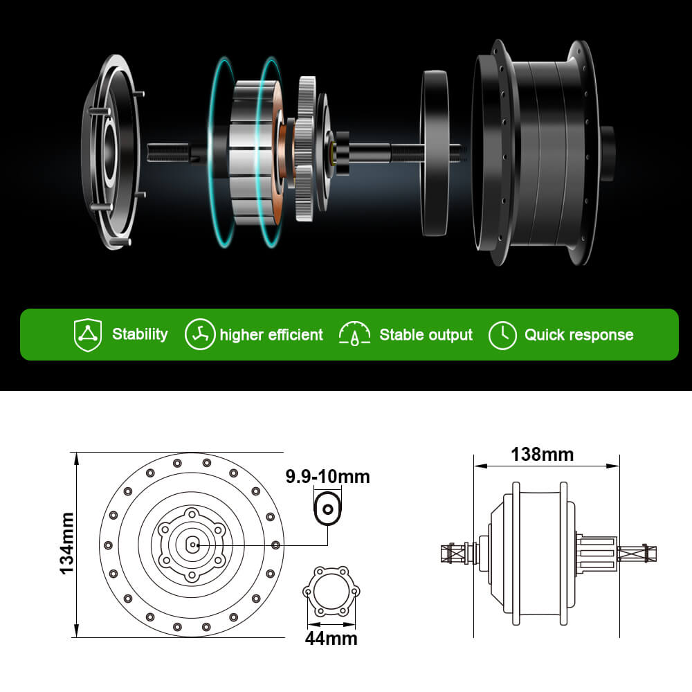 E-Bike Conversion Kit 36V 350W 26" Rear Cassette Motor Bicycle Hub Motor Conversion Kit