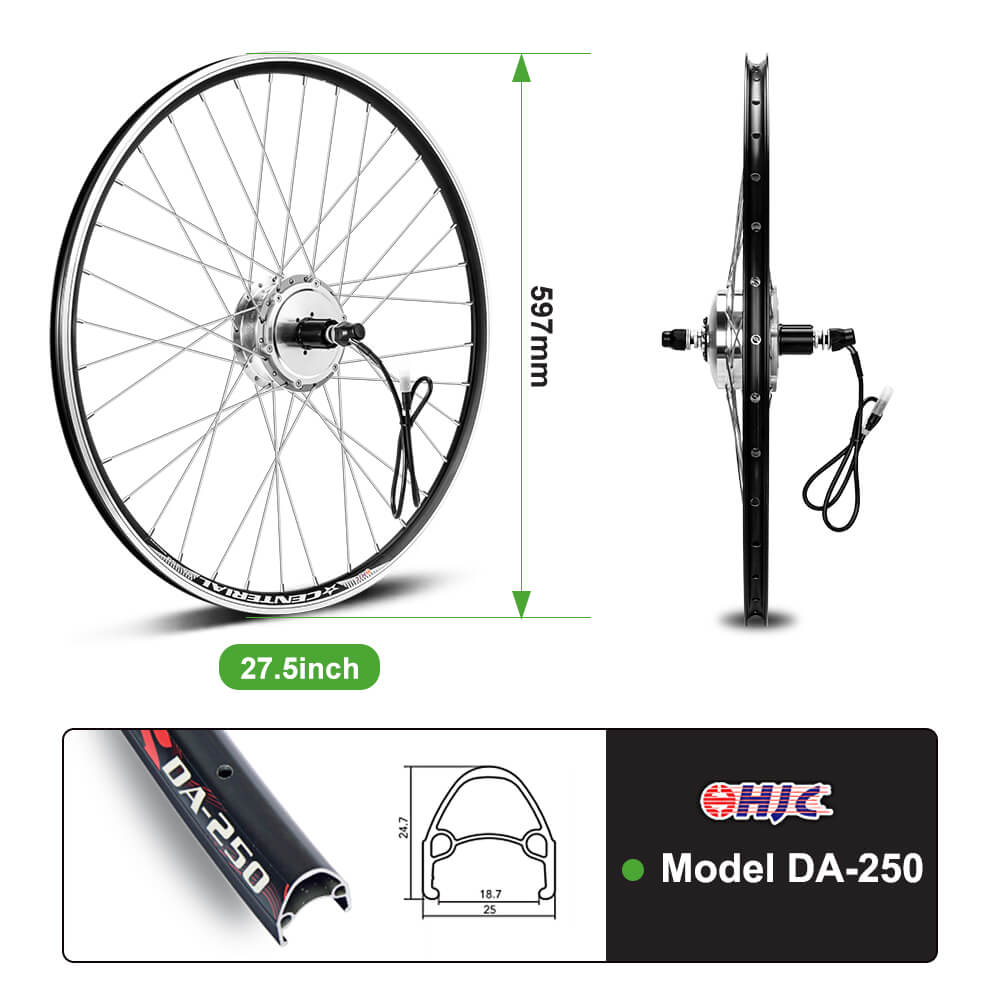 E-Bike Conversion Kit 36V 350W 27.5" Rear Cassette Motor Bicycle Hub Motor Conversion Kit