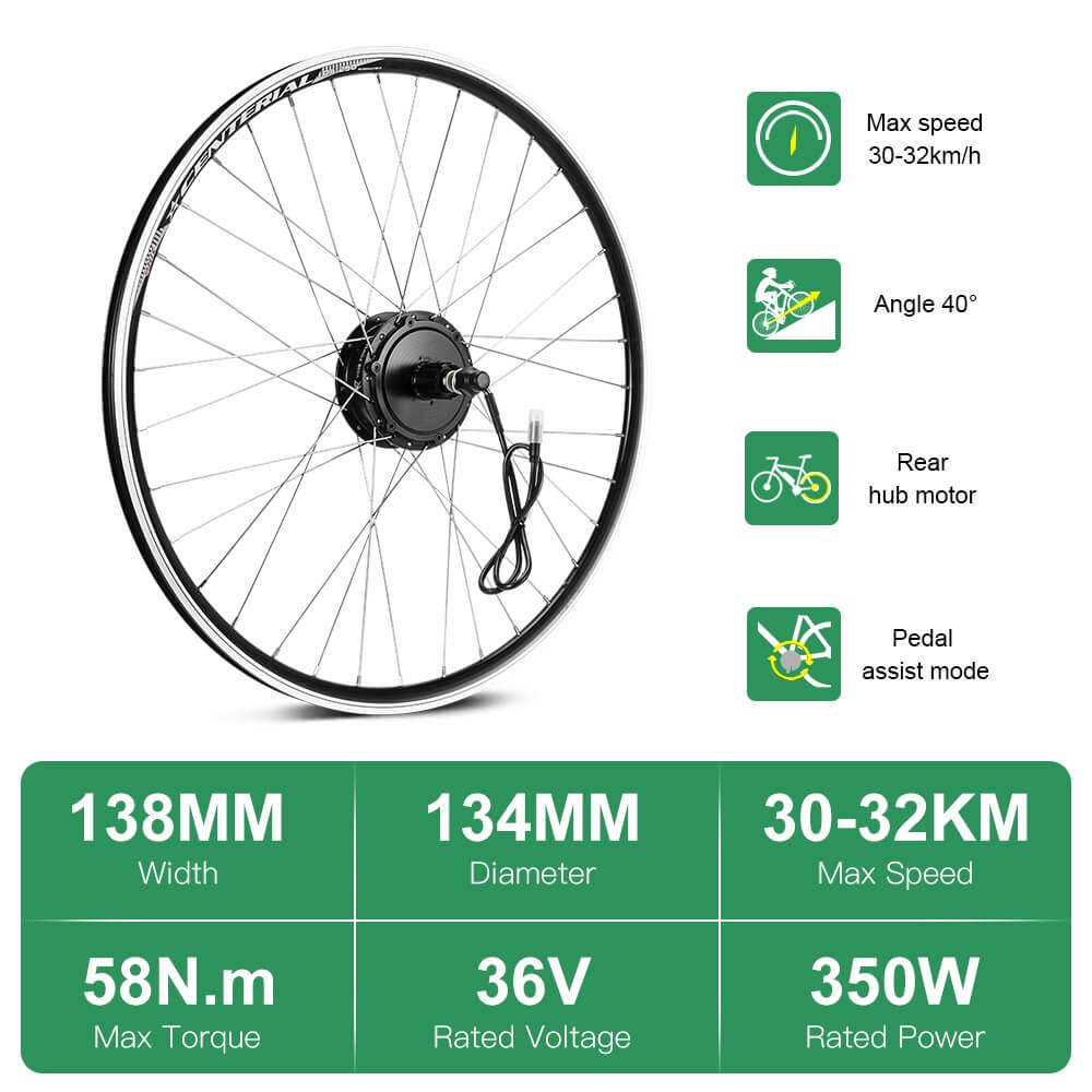 E-Bike Conversion Kit 36V 350W 28"(700C) Rear Cassette Motor Bicycle Hub Motor Conversion Kit