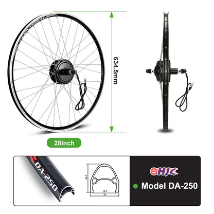 Kit de conversion pour vélo électrique 36V 350W 28" (700C) Kit moteur arrière pour cassette avec batterie 36V 13Ah et chargeur