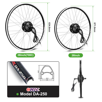 Wheel hub parameters of three sizes