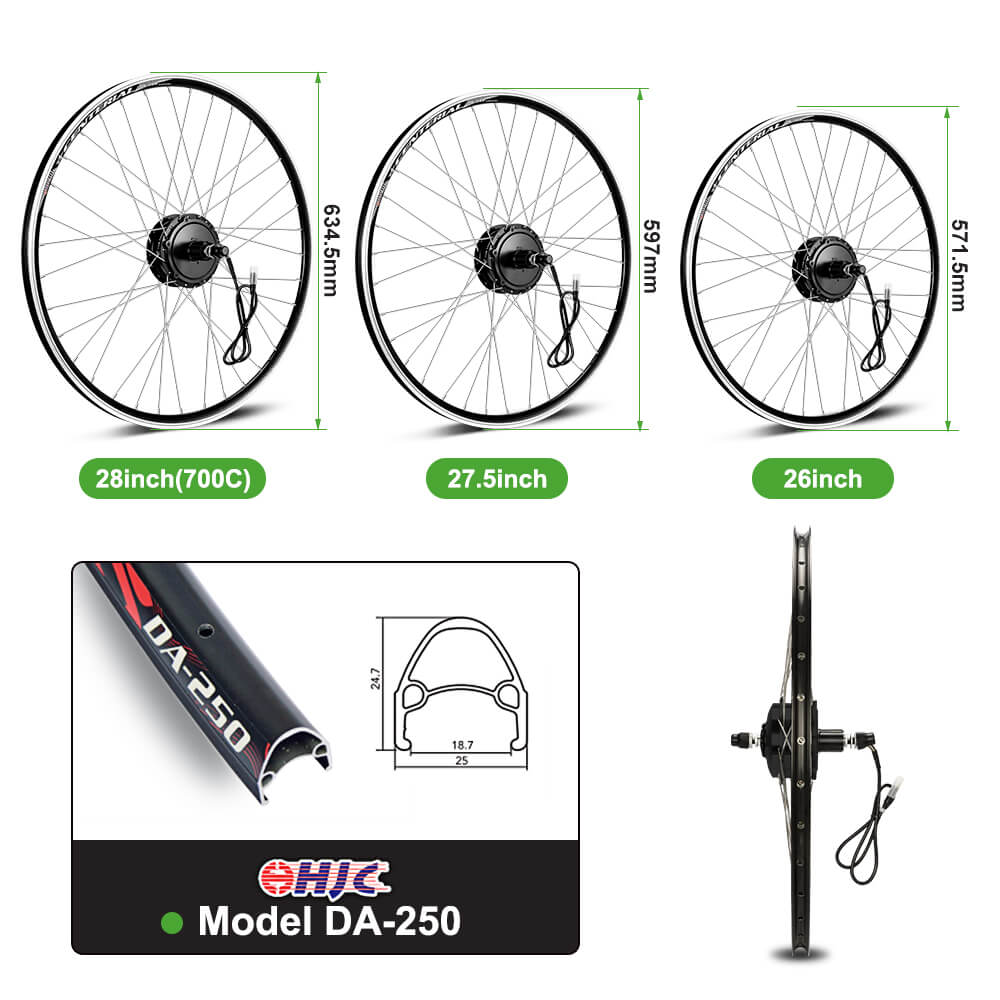 Wheel hub parameters of three sizes