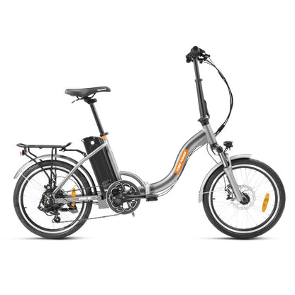 Grey Folding-E-Bike, partial orange