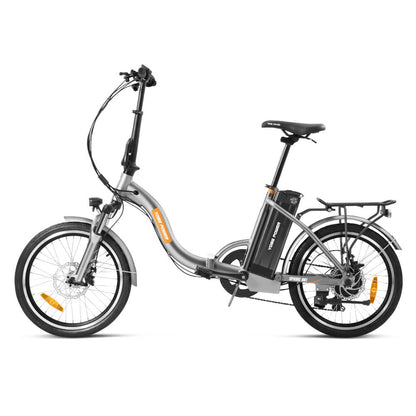 Grey Folding-E-Bike, partial orange