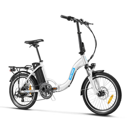 White Folding-E-Bike, partial blue