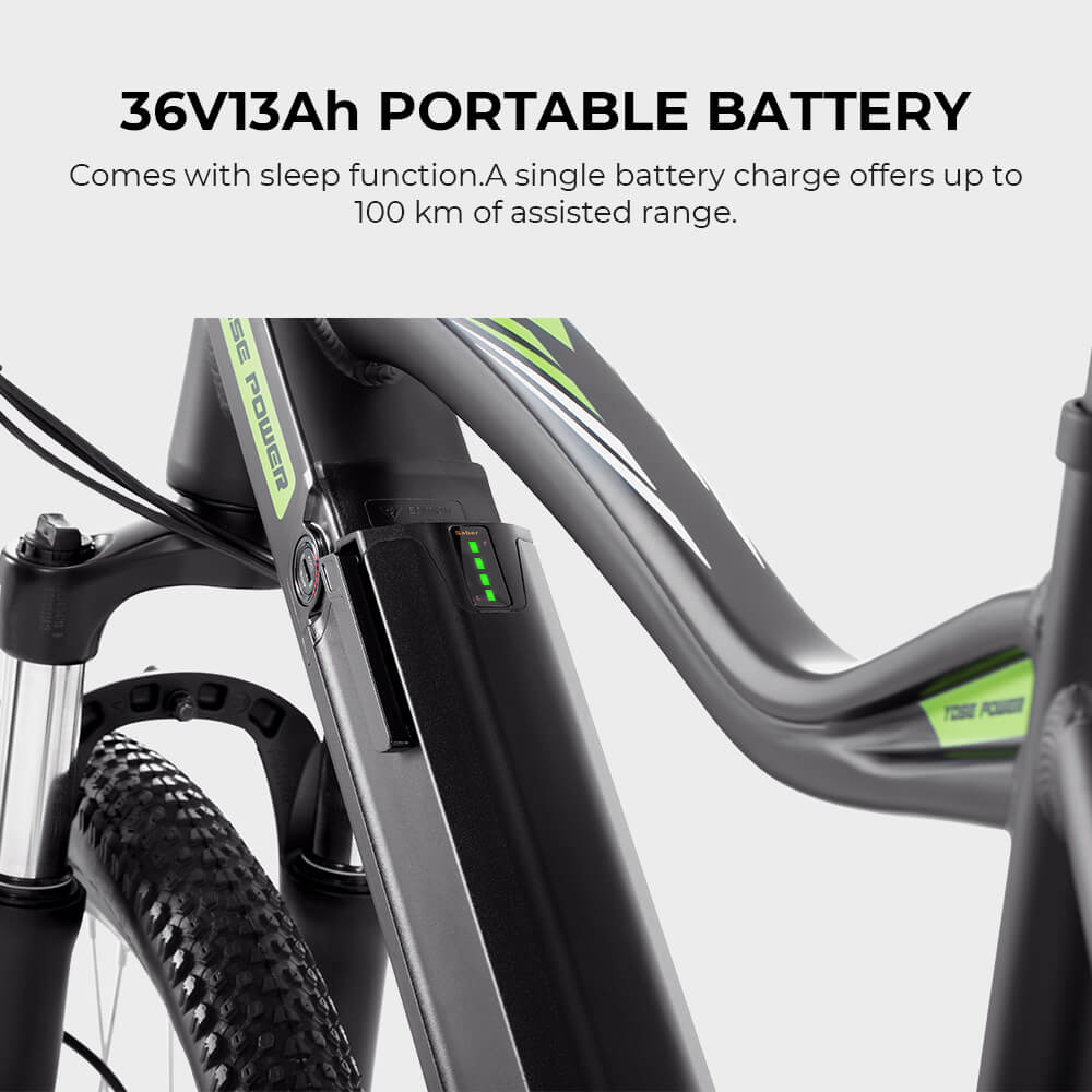 Yose Power Mountain E-Bike with Speed Pedal Sensor Summer B01 GRN