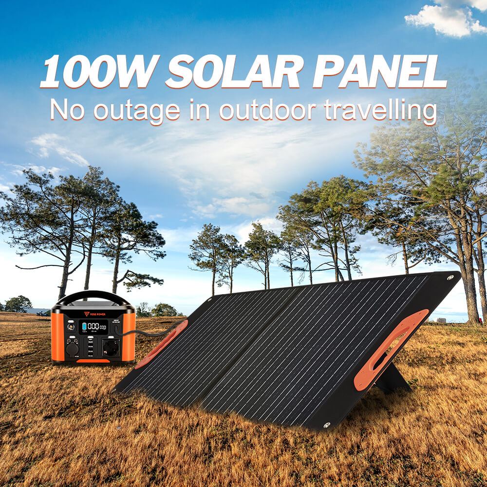 Using yosepower portable power stations and folding solar panels on the grass