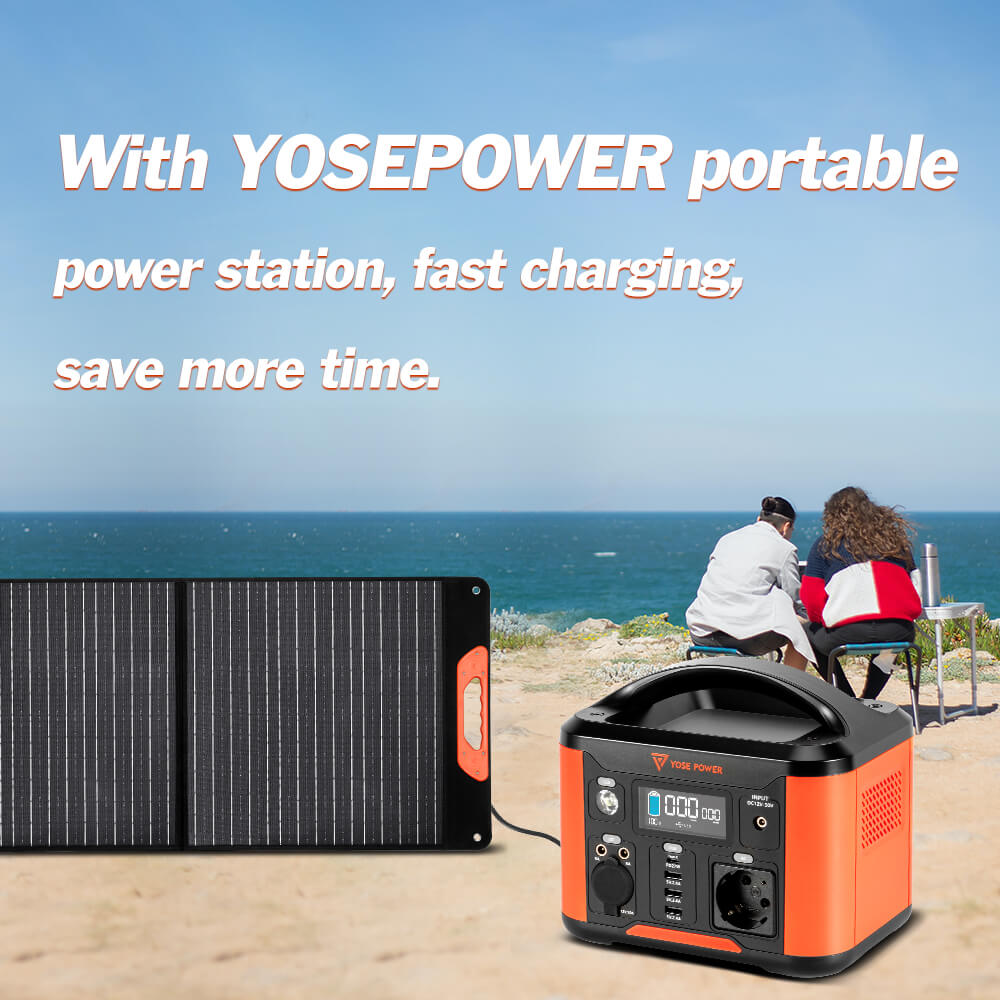 Using yosepower portable power stations and folding solar panels on the beach