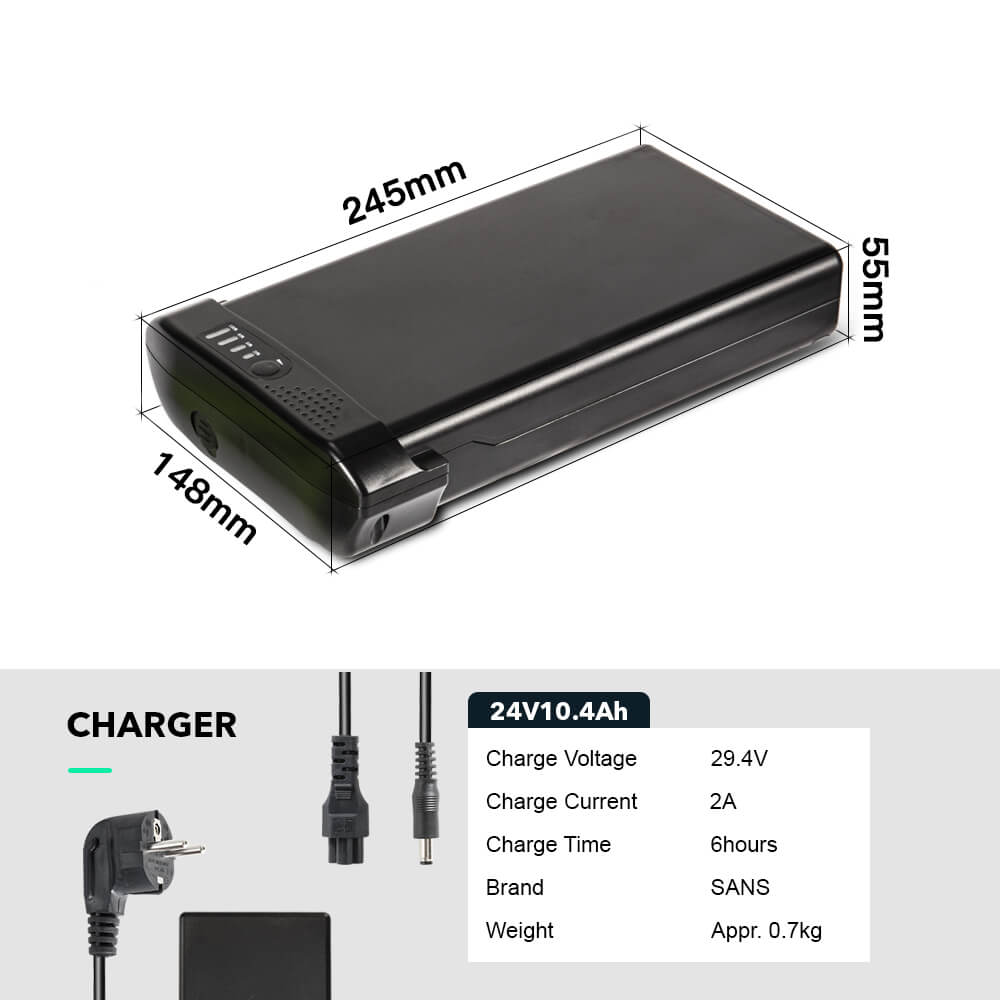 Battery Pack size date and charge parameters