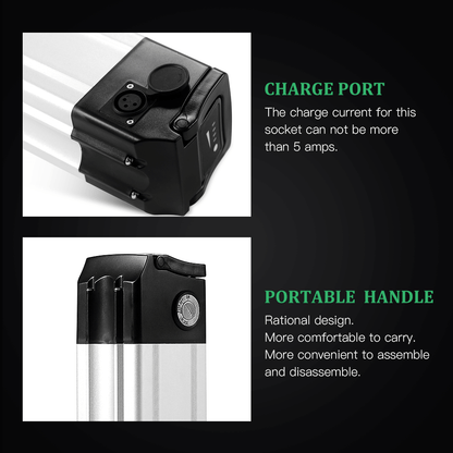 Battery charge port and handle