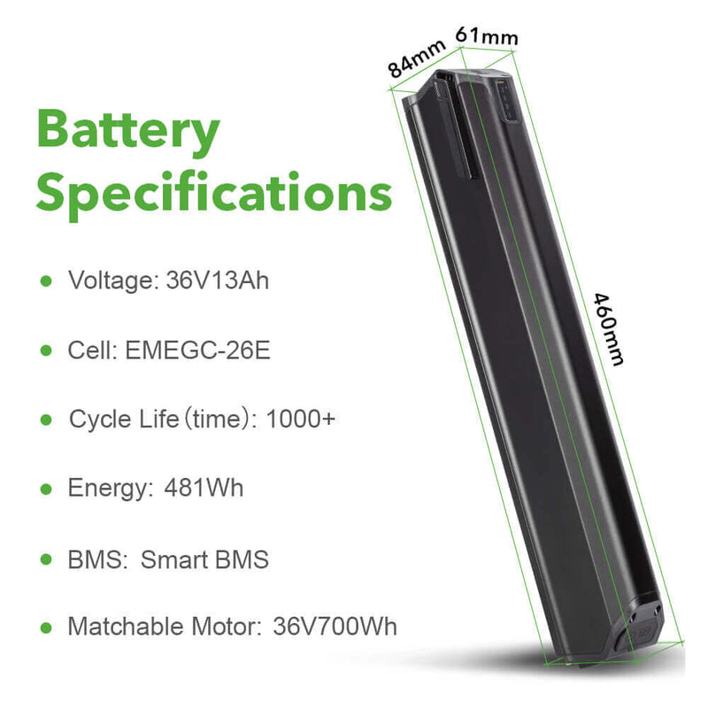 36V 13Ah Lithium-ion E-Bike Battery Electric Bicycle for NCM Pedelec without holder and discharge cable