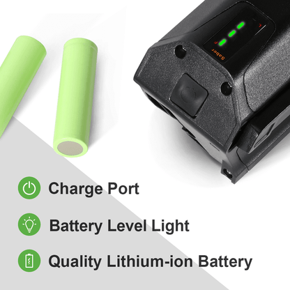 Battery level light and charge port