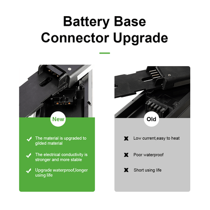 Hailong E-Bike Li-ion Battery base connector upgrade comparison between old and new