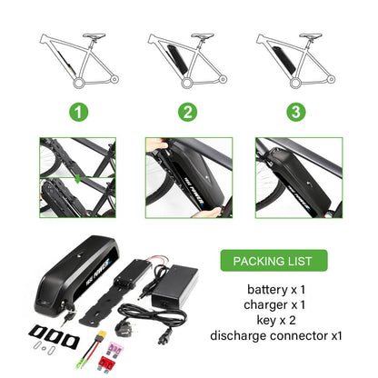 Battery installation example and packing list