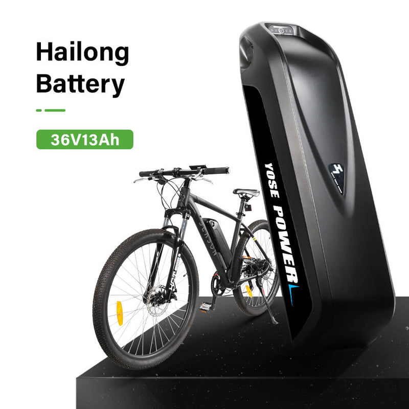 36V 13Ah/14.5Ah Hailong Li-ion Battery E-Bike with 5 Gold-plated Round Plug Electric Bicycle Bottle New Black DIY for Mifa, Vaun,  Prophete, Avocet,Viking,Lectro,Byocycles, Tianneng
