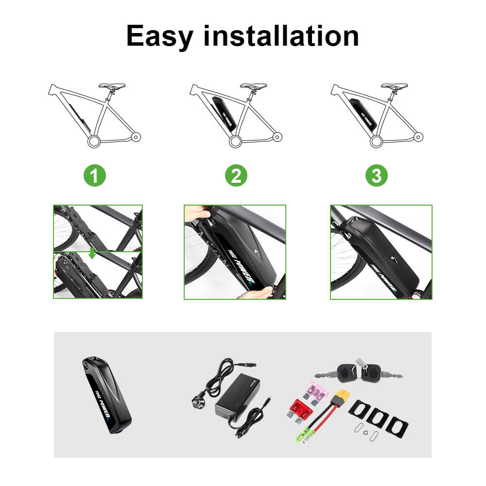 Battery installation example and packing list