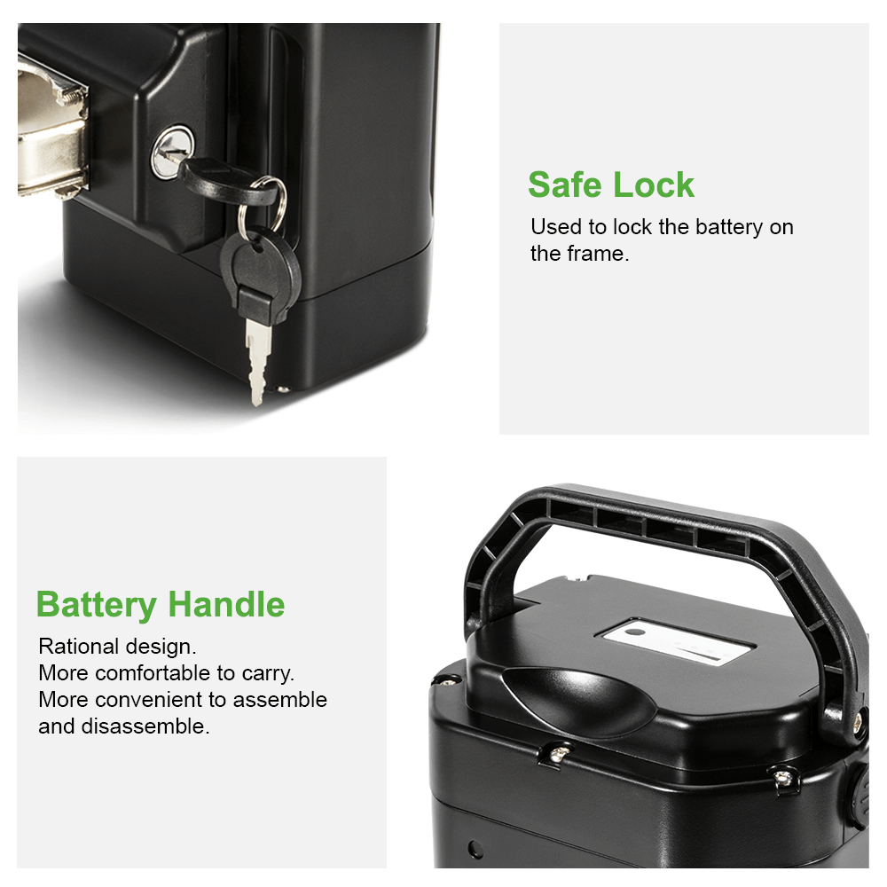 Battery safe lock and handle