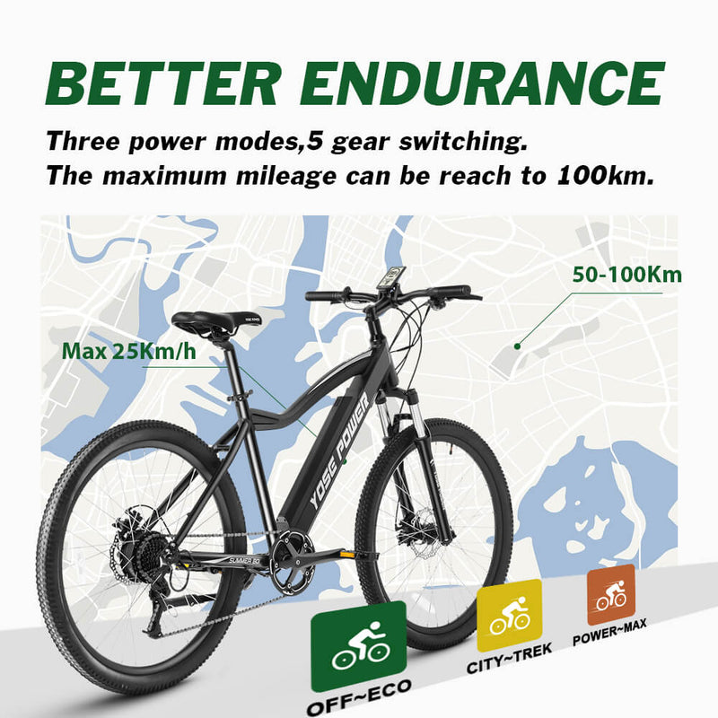 YOSE POWER 27.5" Mountain E-Bike 250W MTB Bicicleta eléctrica con batería de 36V 13Ah Summer B01