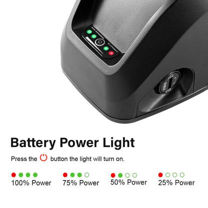 Battery power light, three green and one red lights