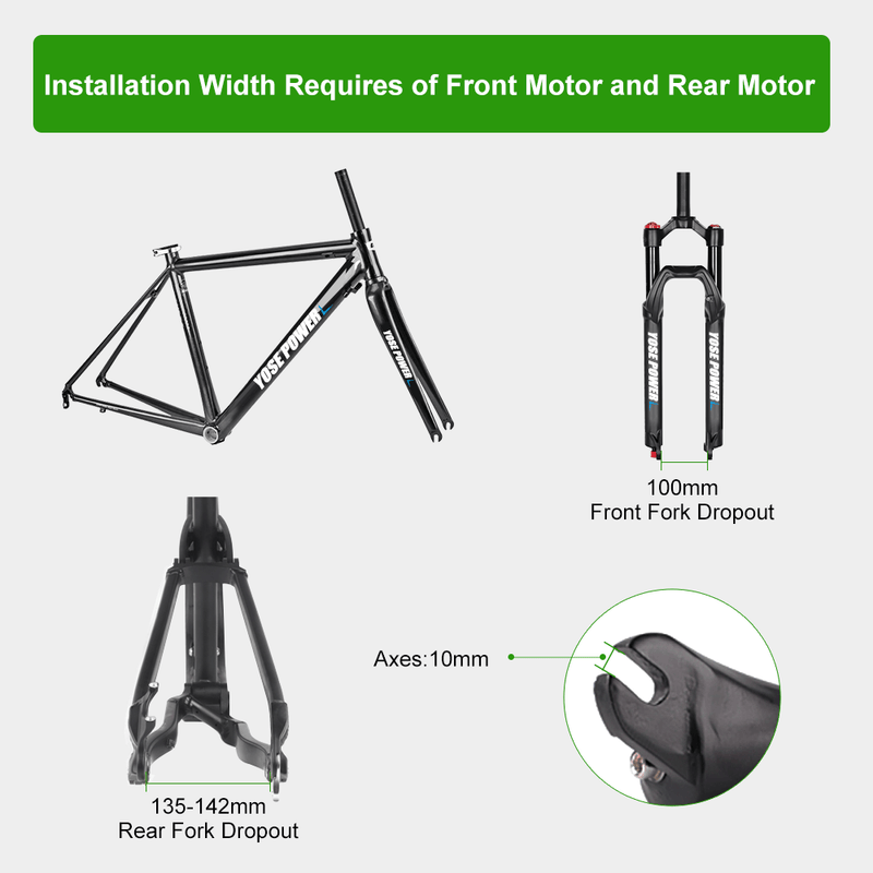 E-Bike Conversion Kit 36V 250W 26"/28"(700C) Rear Motor Kit for Freewheel with 36V13Ah Battery and Charger