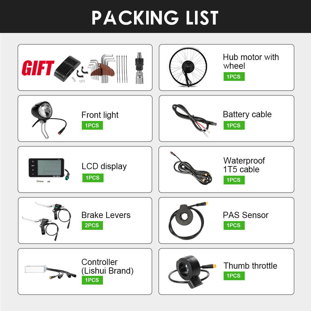 E-Bike Conversion Kit Packing List