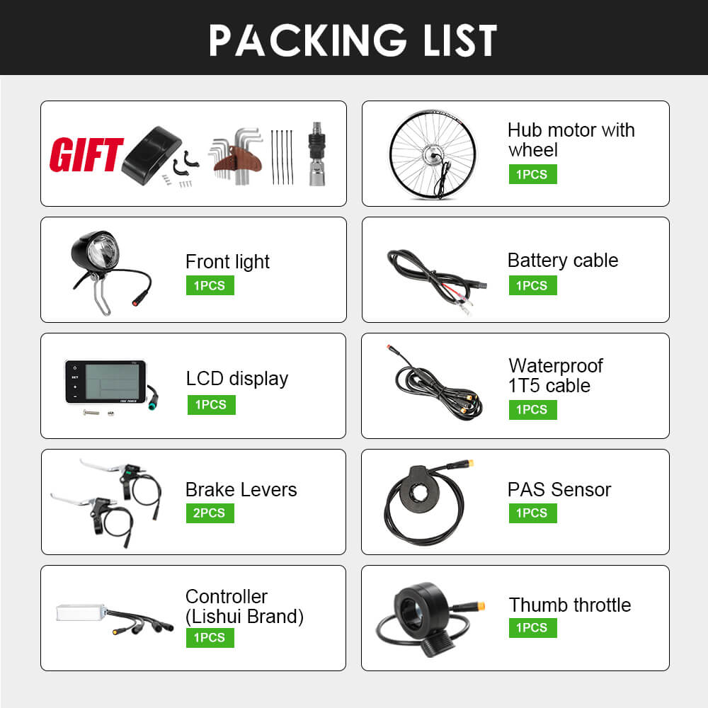 E-Bike Conversion Kit Packing List