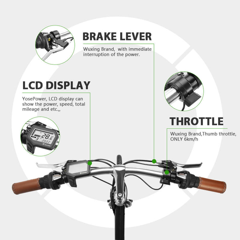 Kit de conversión de bicicleta eléctrica 36V 250W 28"(700C) Kit de motor delantero con batería trasera de 36V 13Ah con estante y cargador apto para bicicleta con freno en V y freno de disco