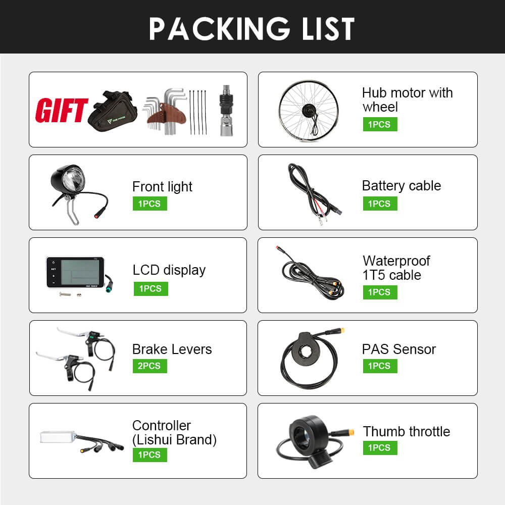 E-Bike Conversion Kit Packing List