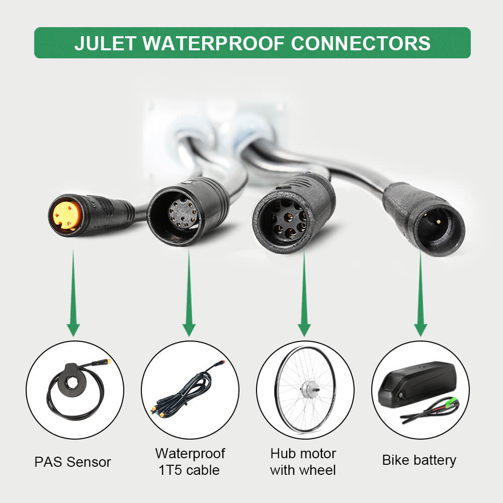 E-Bike Conversion Kit, julet waterproof connertors connection diagram