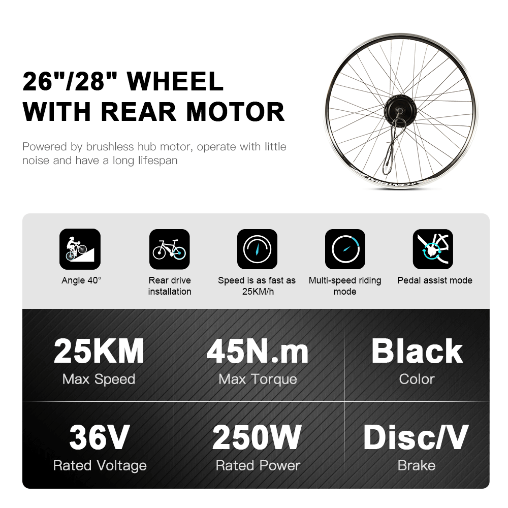 E-Bike Conversion Kit, motor parameters