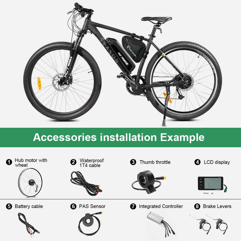 E-Bike Conversion Kit 36V 350W 26"/27.5"/ 28"(700C) Rear Cassette Motor Bicycle Hub Motor Conversion Kit