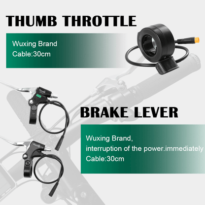 E-Bike-Conversion-Kit, thumb throttle and brake lever