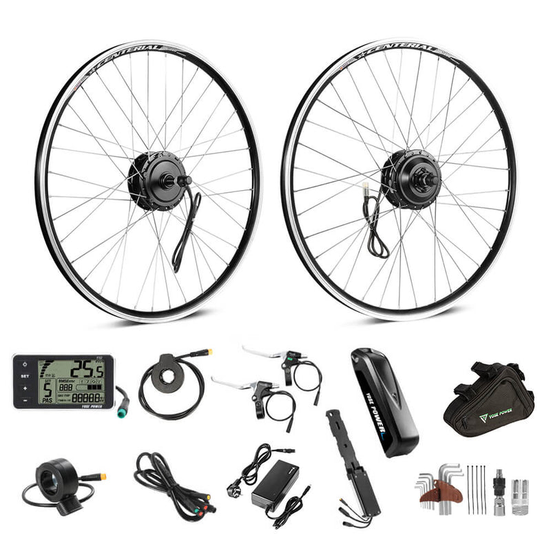 E-Bike Conversion Kit 36V 350W Rear Motor Kit for Freewheel with 36V13Ah Battery and Charger