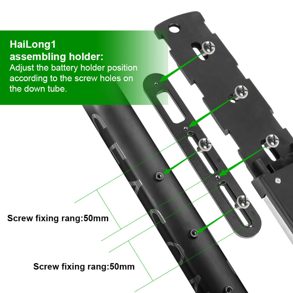 E-Bike Battery Installation Adjustment Bracket Size Information