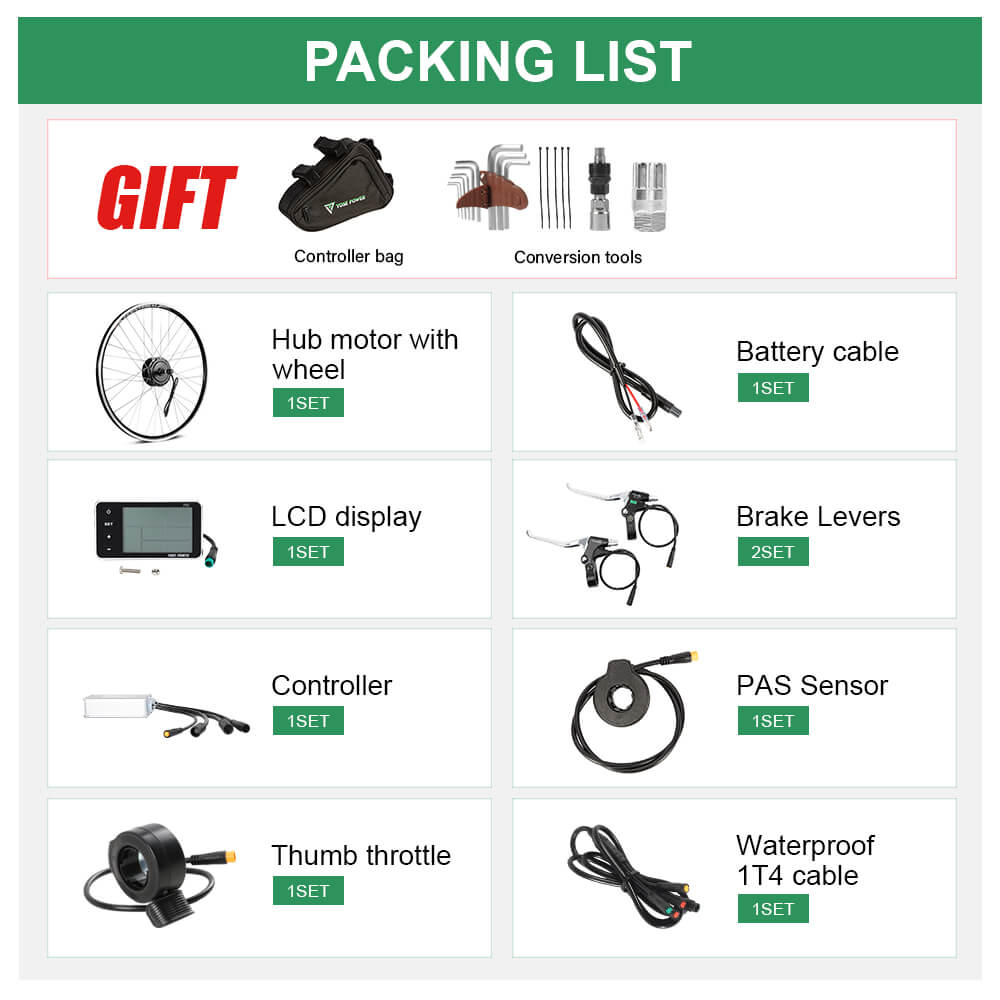 E-Bike Conversion Kit Packing List