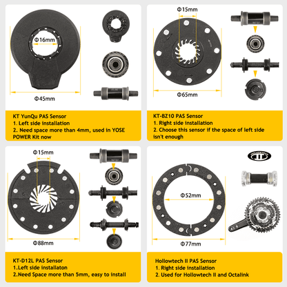 Comparison of four sensors