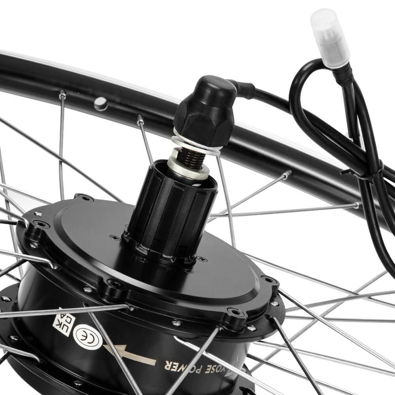 Load image into Gallery viewer, E-Bike Conversion Kit, Black motor wiring details
